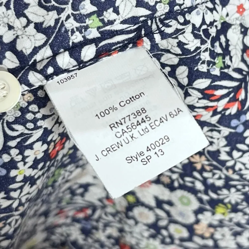 J.Crew Liberty Art Fabrics Floral Button Shirt Blouse Cotton Size 2 Women’s